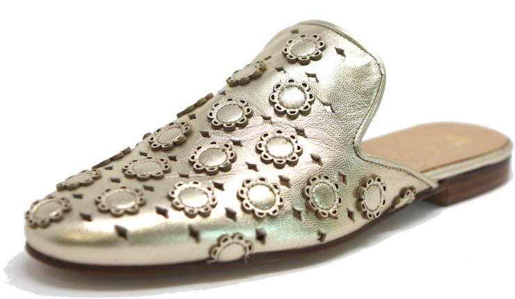 lady's mule with embroidered flowers